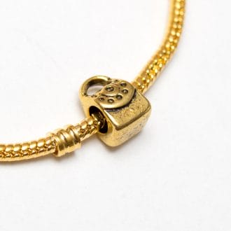 Kovová korálka zlata taska na náramky v štýle Pandora