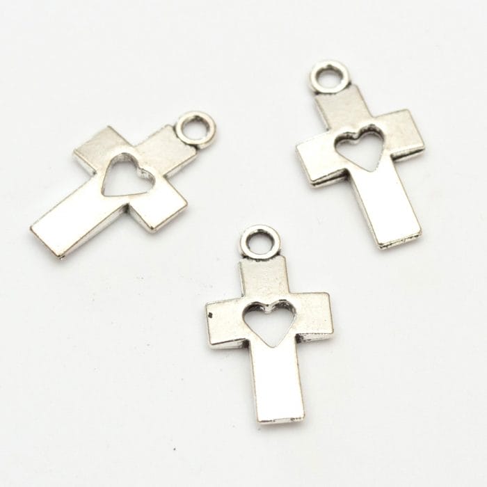 Krížik so srdcom 10,5 x 18,5 mm