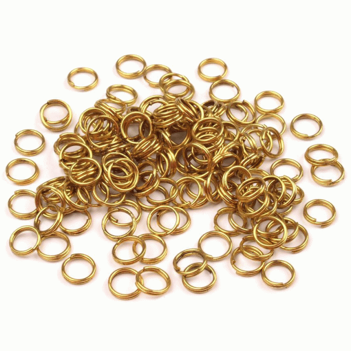 Dvojitý krúžok - priemer 6 mm,  farba antik gold