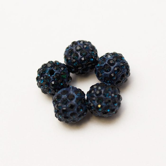 Shamballa korálky 10 mm - tmavomodrá