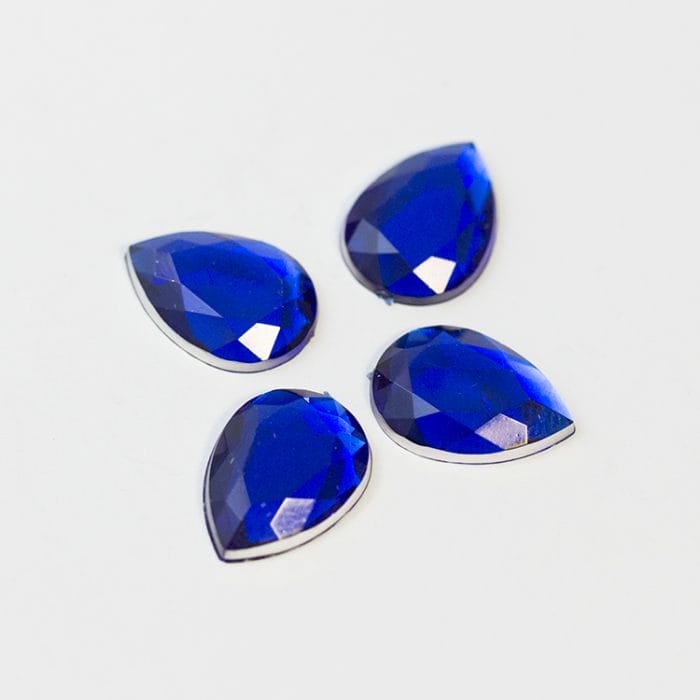 Nalepovacia ozdoba brúsená modrá 13 x 18 mm