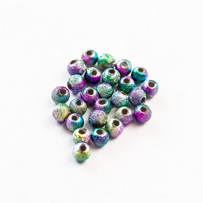 Kovová korálka 4 mm dúhová
