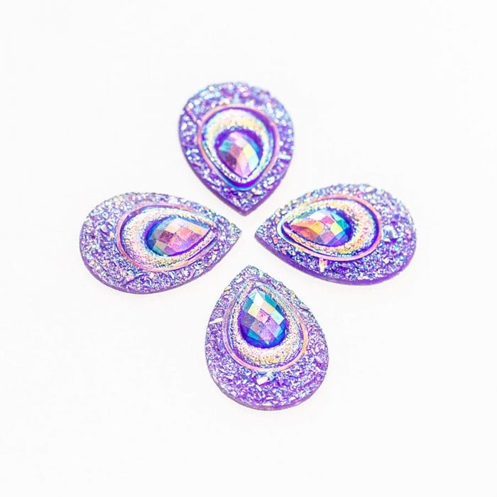 Nalepovacia ozdoba 18 x 24 mm AB efekt fialová
