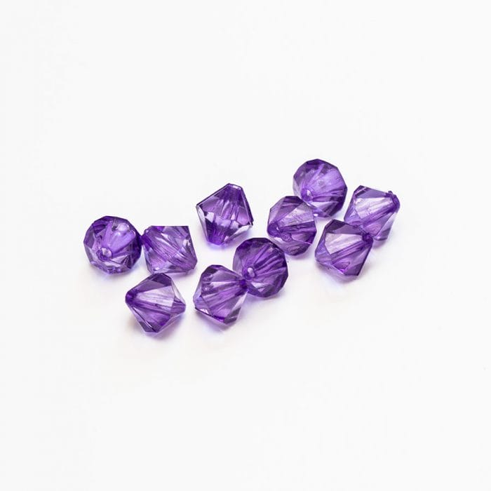 Plastové korálky fazetované slniečko 7 x 8 mm fialové