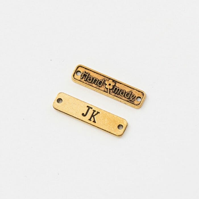 Úzka nášivka Handmade 5 x 25 mm farba KC gold