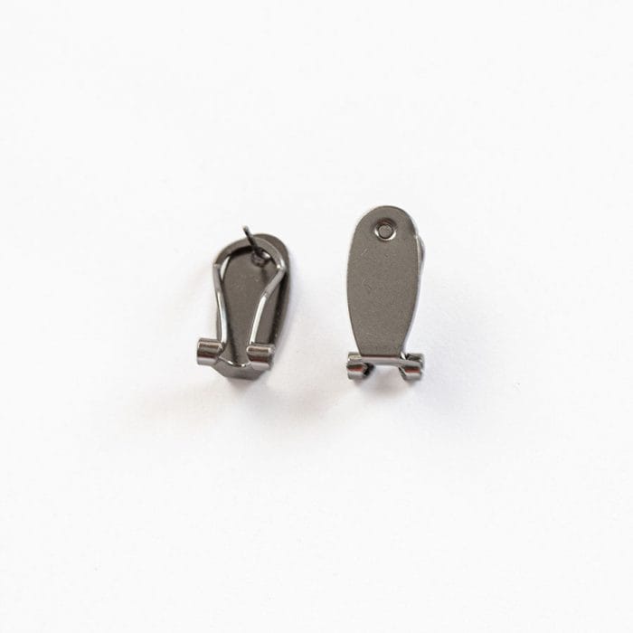 Náušnicový základ klipsa 8,5 x 18,5 mm farba gunmetal
