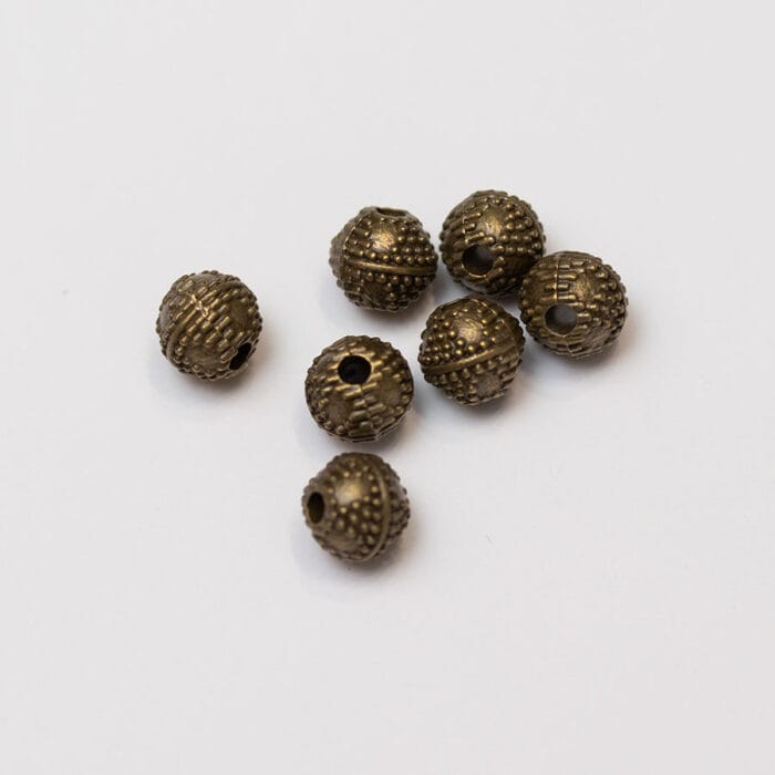Kovová korálka zdobené 6 mm farba bronz