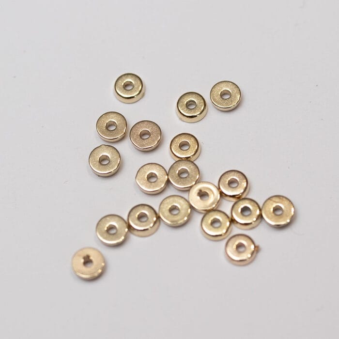 Predeľovacie korálky 1,5 x 5 mm farba zlatá