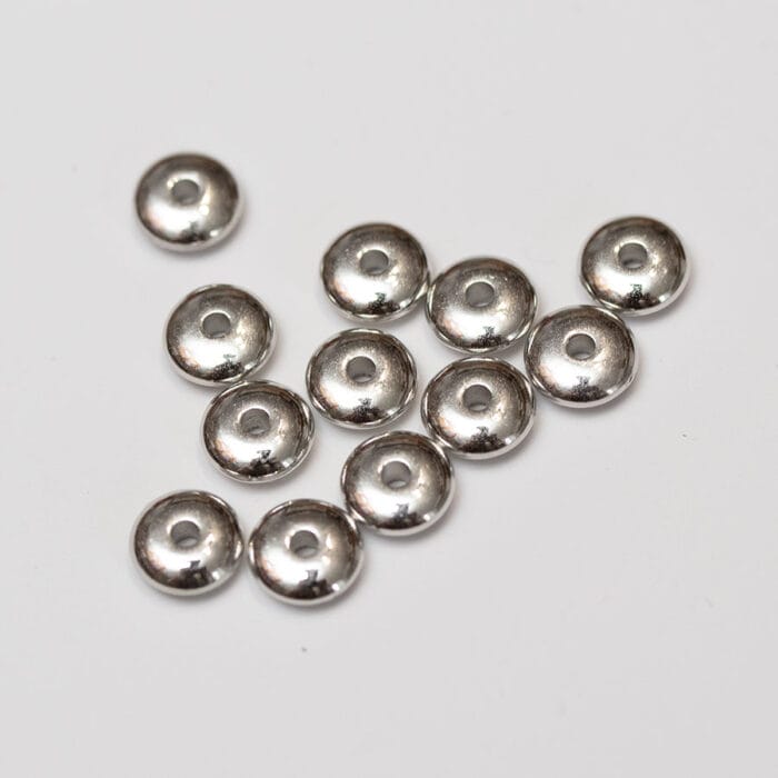 Predeľovacie korálky 3 x 7 mm farba strieborná